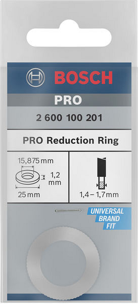 Reducirni obroč za liste za krožno žago PRO, 25 x 1,2 x 15,875 mm