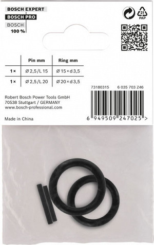 Retaining Ring and Pin Set for PRO Impact Socket, 3/8 palca, 4-delni