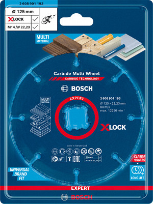 Rezalna plošča EXPERT Carbide Multi Wheel X-LOCK, 125 mm, 22,23 mm