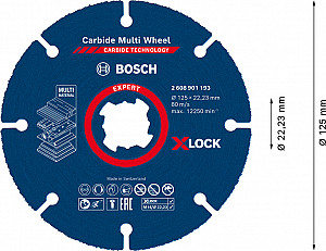 Rezalna plošča EXPERT Carbide Multi Wheel X-LOCK, 125 mm, 22,23 mm