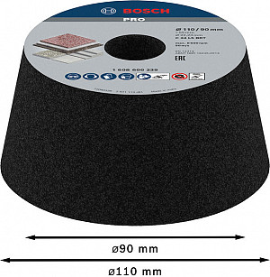 Stožčasti brusni lonec PRO Metal, 90 x 110 x 55 mm, G24