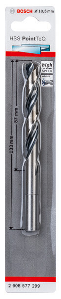 Sveder HSS PointTeQ 10,5 mm (krajše vpenjalno steblo)