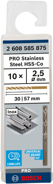 Sveder PRO Stainless Steel HSS-Co, 2 x 30 x 57 mm, 10 kosov
