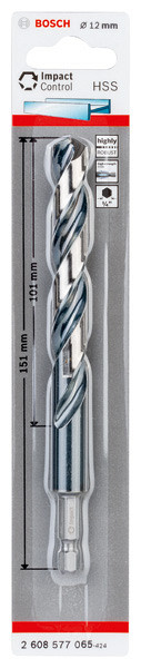 Sveder s šesterorobim steblom HSS 12,0 mm