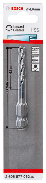 Sveder s šesterorobim steblom HSS 4,0 mm