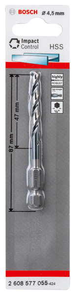 Sveder s šesterorobim steblom HSS 4,5 mm