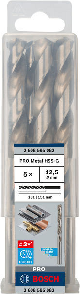 Sveder standardne dolžine PRO Metal HSS-G, 12,5 x 101 x 151 mm, 5 kosov