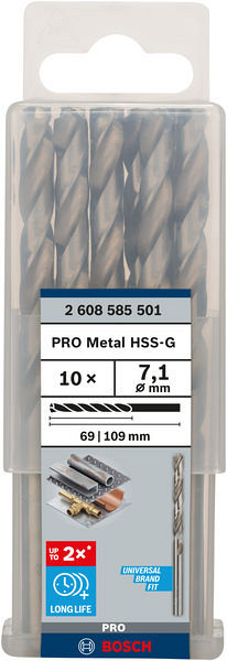 Sveder standardne dolžine PRO Metal HSS-G, 7,1 x 69 x 109 mm, 10 kosov