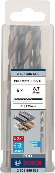 Sveder standardne dolžine PRO Metal HSS-G, 8,7 x 81 x 125 mm, 5 kosov