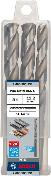 Sveder standardne dolžine PRO Metal HSS-G, 11,2 x 94 x 142 mm, 5 kosov