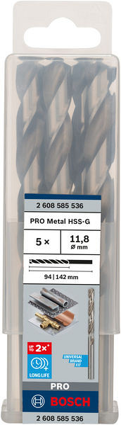 Sveder standardne dolžine PRO Metal HSS-G, 11,8 x 94 x 142 mm, 5 kosov