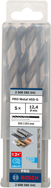 Sveder standardne dolžine PRO Metal HSS-G, 12,4 x 101 x 151 mm, 5 kosov