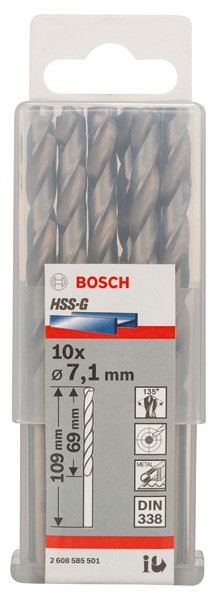 Sveder standardne dolžine PRO Metal HSS-G, 7,1 x 69 x 109 mm, 10 kosov
