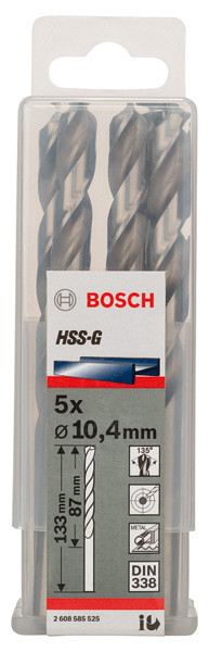 Sveder standardne dolžine PRO Metal HSS-G, 10,4 x 87 x 133 mm, 5 kosov