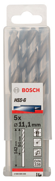 Sveder standardne dolžine PRO Metal HSS-G, 11,1 x 94 x 142 mm, 5 kosov