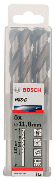 Sveder standardne dolžine PRO Metal HSS-G, 11,8 x 94 x 142 mm, 5 kosov