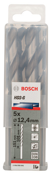 Sveder standardne dolžine PRO Metal HSS-G, 12,4 x 101 x 151 mm, 5 kosov