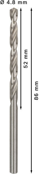 Sveder standardne dolžine PRO Metal HSS-G, 4,8 x 52 x 86 mm, 10 kosov