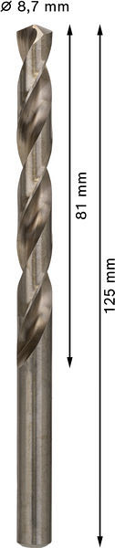 Sveder standardne dolžine PRO Metal HSS-G, 8,7 x 81 x 125 mm, 5 kosov