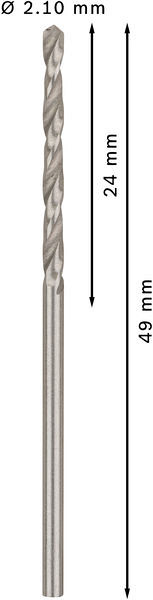 Sveder standardne dolžine PRO Metal HSS-G, 2,1 x 24 x 49 mm, 10 kosov