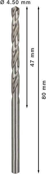 Sveder standardne dolžine PRO Metal HSS-G, 4,5 x 47 x 80 mm, 10 kosov