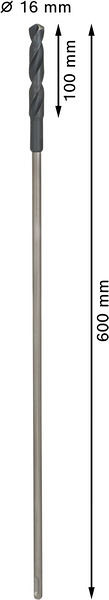 Sveder za instalacije PRO Wood HSS, 16 x 100 x 600 mm, SDS plus