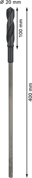 Sveder za instalacije PRO Wood HSS, 20 x 100 x 400 mm, SDS plus