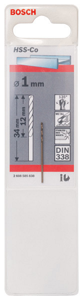 Sveder za kovino HSS-Co, DIN 338