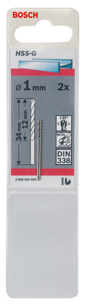 Sveder za kovino HSS-G, DIN 338