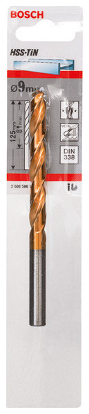 Sveder za kovino HSS-TiN, DIN 338