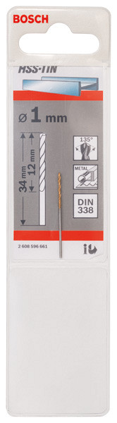 Sveder za kovino HSS-TiN, DIN 338