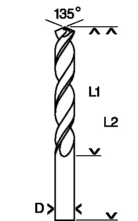 Sveder za kovino HSS-TiN, DIN 338