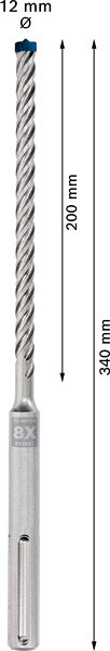Udarni sveder EXPERT SDS max-8X, 12 x 200 x 340 mm