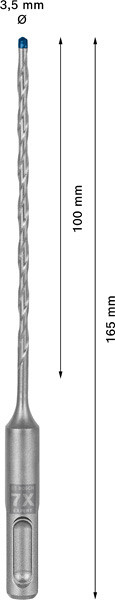Udarni sveder EXPERT SDS plus-7X, 3,5 x 100 x 165 mm
