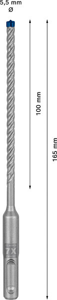 Udarni sveder EXPERT SDS plus-7X, 5,5 x 100 x 165 mm