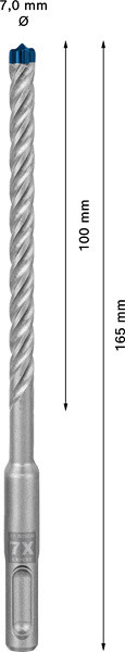 Udarni sveder EXPERT SDS plus-7X, 7 x 100 x 165 mm