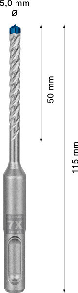 Udarni sveder EXPERT SDS plus-7X, 5 x 50 x 115 mm