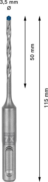 Udarni sveder EXPERT SDS plus-7X, 3,5 x 50 x 115 mm