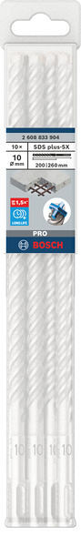 Udarni sveder PRO SDS plus-5X, 10 x 200 x 260 mm, 10 kosov