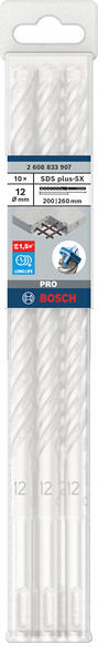 Udarni sveder PRO SDS plus-5X, 12 x 200 x 260 mm, 10 kosov