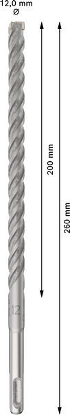 Udarni sveder PRO SDS plus-5X, 12 x 200 x 260 mm, 10 kosov