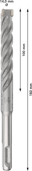 Udarni sveder PRO SDS plus-5X, 14 x 100 x 160 mm, 10 kosov