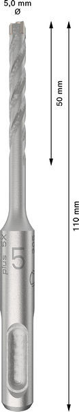 Udarni sveder PRO SDS plus-5X, 5 x 50 x 110 mm, 10 kosov