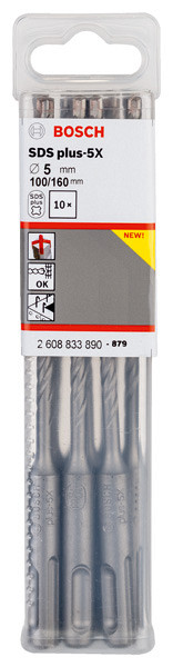 Udarni sveder PRO SDS plus-5X, 5 x 100 x 160 mm, 10 kosov