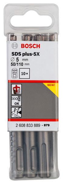 Udarni sveder PRO SDS plus-5X, 5 x 50 x 110 mm, 10 kosov