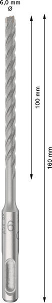 Udarni sveder PRO SDS plus-5X, 6 x 100 x 160 mm, 10 kosov