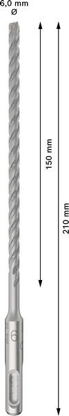 Udarni sveder PRO SDS plus-5X, 6 x 150 x 210 mm, 10 kosov