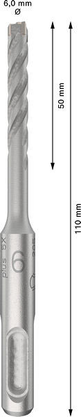 Udarni sveder PRO SDS plus-5X, 6 x 50 x 110 mm, 10 kosov