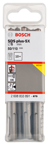 Udarni sveder PRO SDS plus-5X, 6 x 50 x 110 mm, 10 kosov