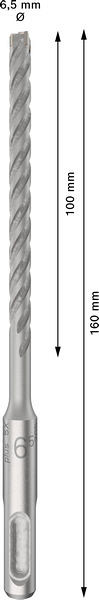 Udarni sveder PRO SDS plus-5X, 6,5 x 100 x 160 mm, 10 kosov